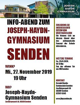 Mi., 27.11.2019, 19 Uhr: Info-Abend zum Joseph-Haydn-Gymnasium